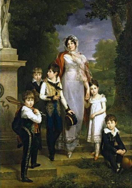 Francois Pascal Simon Gerard Portrait de la marechale Lannes et ses enfants France oil painting art